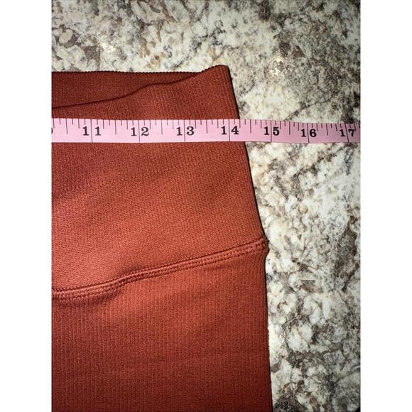 EUC Victoria Sport Victoria's Secret Ribbed Leggings Rust Orange  L Large Fall - Picture 5 of 6
